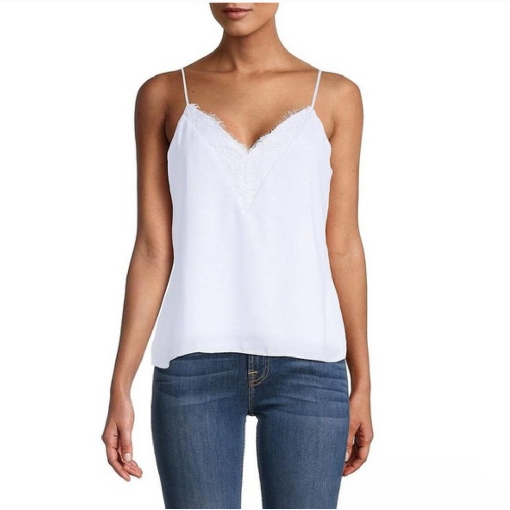 Socialite Lace Trim Camisole Ivory Blouse Top